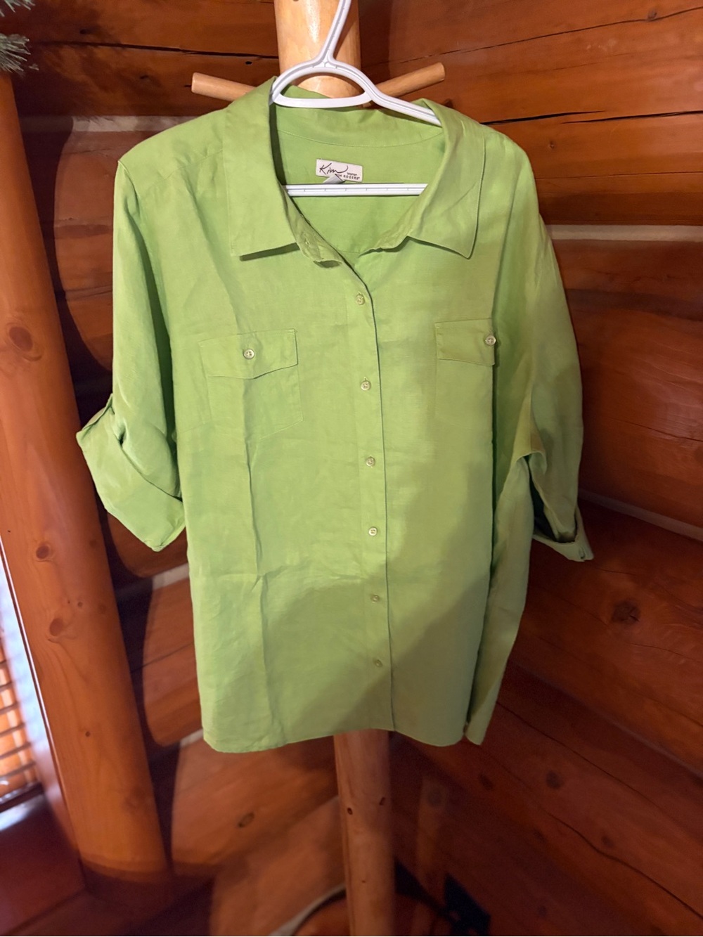 Kim rogers linen blend blouse 3x